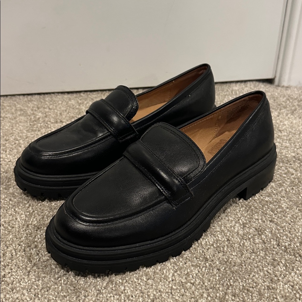 Madewell Black Leather Loafers
